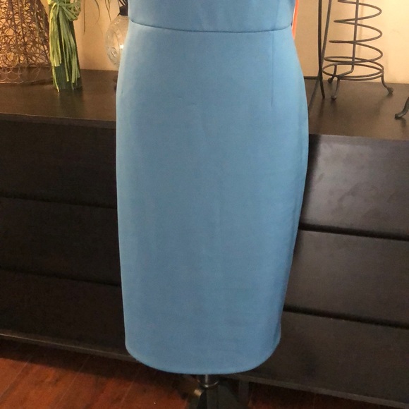 🔵Slate Blue Curvy One Shoulder Ruffle Dress - Picture 5 of 7